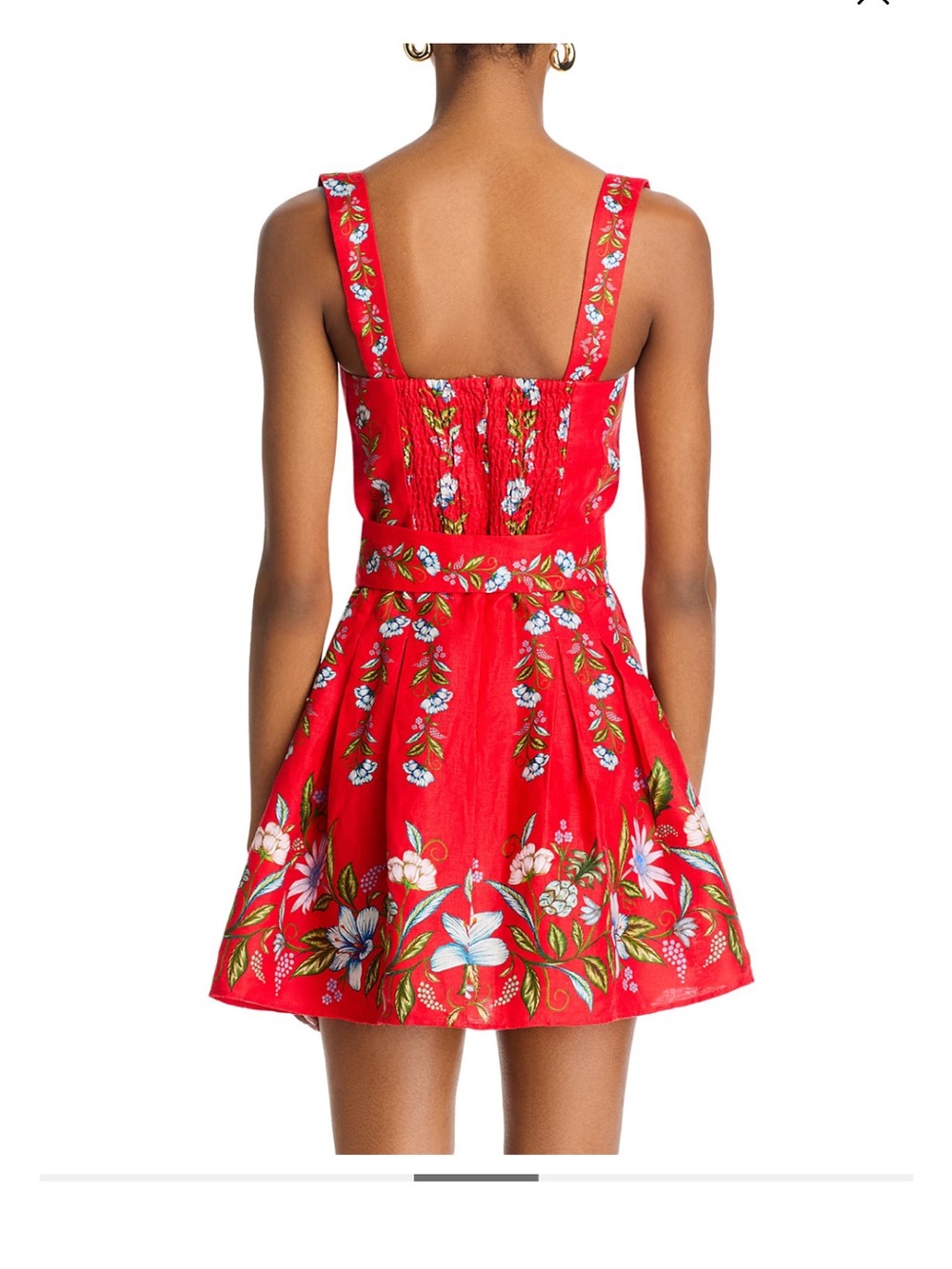 NWT FARM Rio Floral Sweet Bloom Bouquet Red Mini Dress Small - Picture 6 of 10